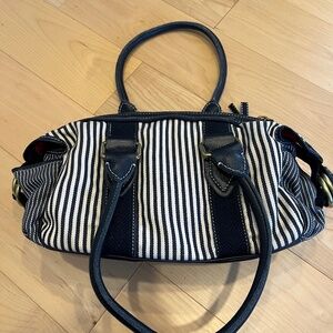 Marc Jacobs Navy and White Striped Bag